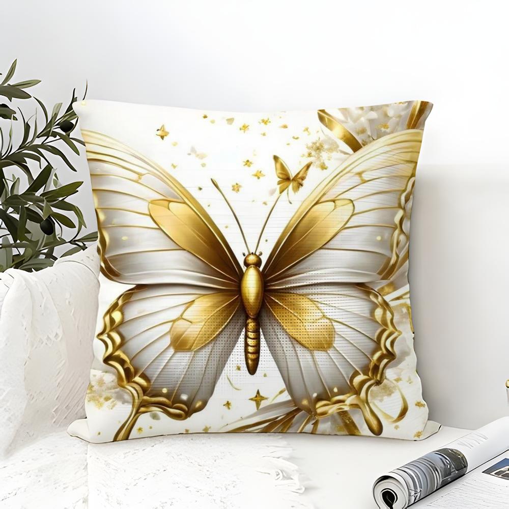 Beautiful Colorful Butterfly Decorative Prints Pillow Case Linen Pillow Case Sofa Home Decor Cushion Cover Cushion Cove