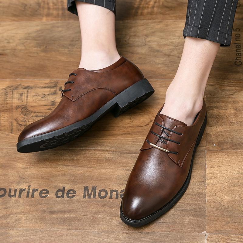Brock Leder Schuhe eingraviert Britischer Stil Business Freizeit Friseur Hochzeits Bräutigam Schuhe Braun