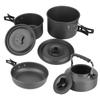 Camping Cookware Kit Aluminum Alloy Pot Teapot Fry Pan Saucer Plate Bowl Soup Spoon for Outdoor Traveling
