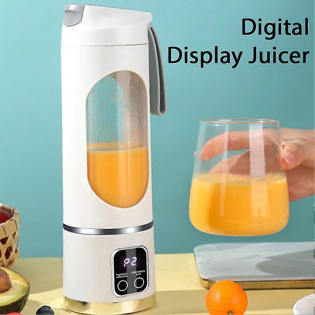 Digital Display Juicer-Smart LED Display,3 Speed12- Fresh Juice Bottle,Diet-Friendly Multimode Blender, USB Rechargeable 450ML Portable juicer Shakes