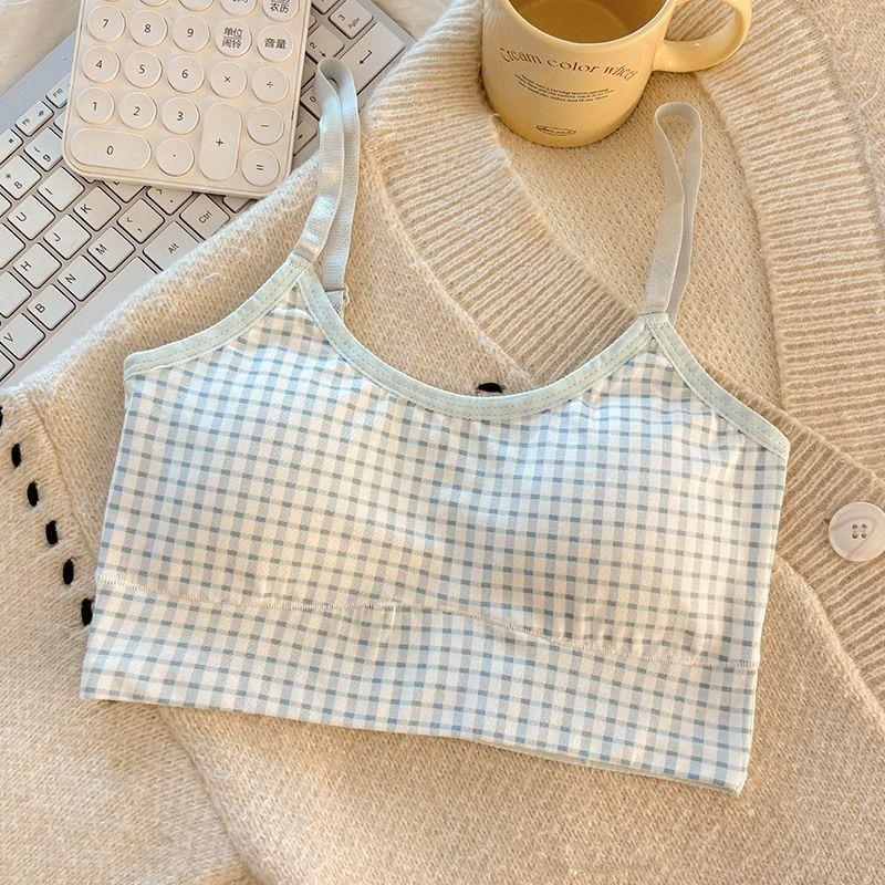Cotton Sports Bra for Junior High & High School Girls - Seamless, Fixed Cup, Shockproof & Breathable