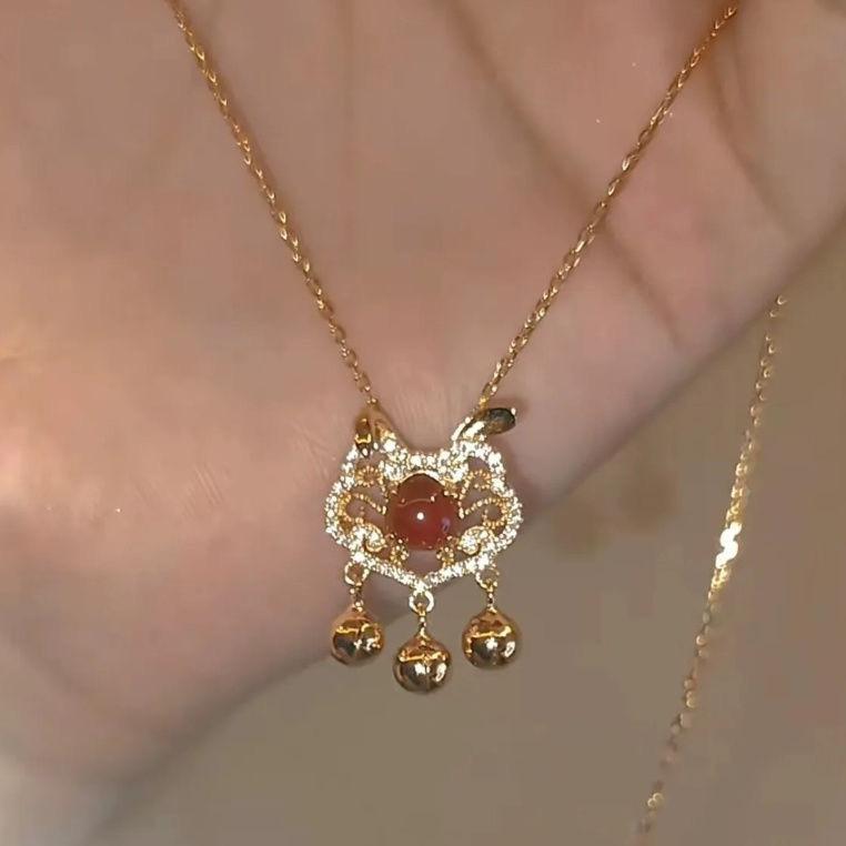 Korean pearl zircon simple necklace female versatile niche high-end clavicle chain fairy jewelry