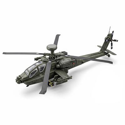 1/46 AH-64 Apache Armed Helicopter Alloy Metal Diecast Model Car Sound Light Home Trendy Ornaments & Desktop Display Decorations