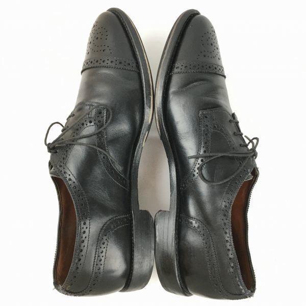 Allen Edmonds Vintage Sanford Cap Toe Businessschuhe Schwarz Größe 9.5E / 27.0-27.5cm Herren(GEBRAUCHT)