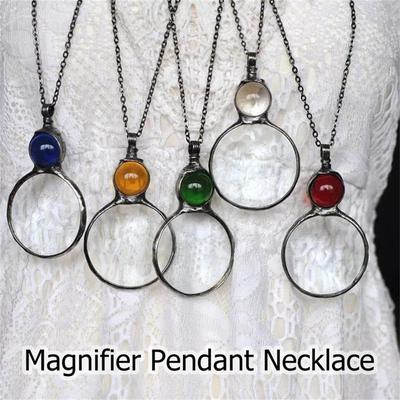 Vintage Magnifying Glass Pendant Necklace for Reading The Visually Impaired Magnifying Glass Necklace Grandmother Mother Gift