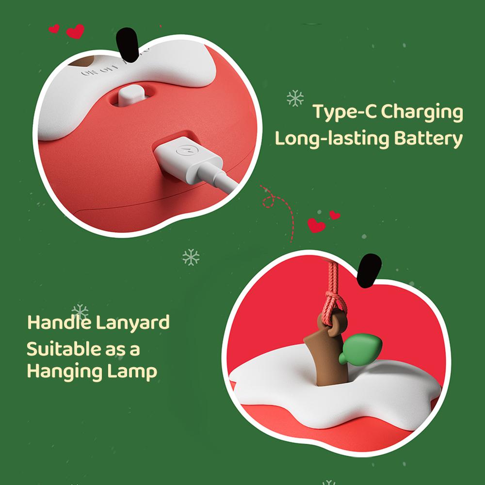 Apple House Night Light 3 Level Brightness Christmas Sleeping Nightlights Rechargeable Christmas Light For Kids Christmas Gift