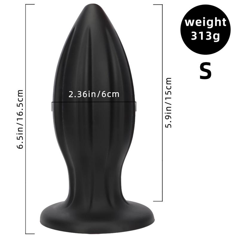 Black Yu'er Sucker Rear Court Big Anal Plug Fisting Training Soft Anal Expansion Silicone Super Large Anal Plug Dildo