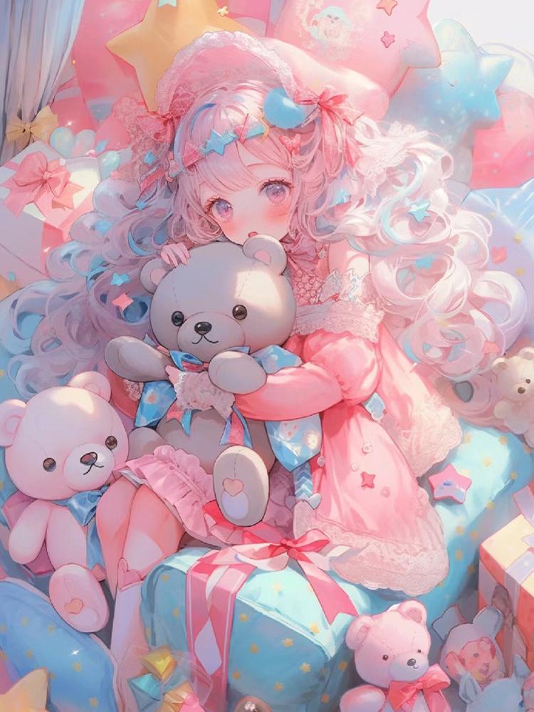 

Новый алмазный рисунок мультяшная девочка и подарок полный круглый мультфильм 5D сделай сам вышитый крест мозаика украшение для дома подарок Full Round 30x40CM