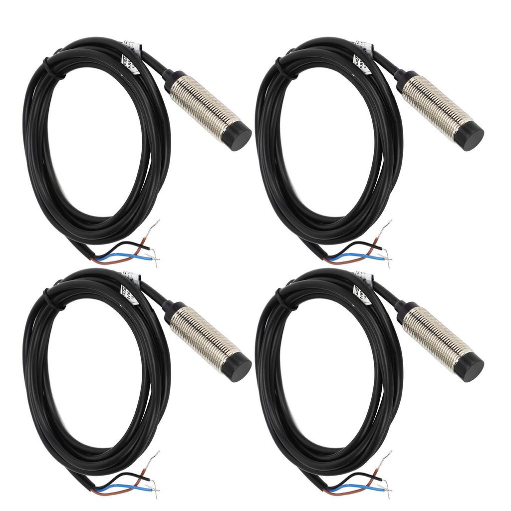 4 Set Inductive Proximity Switch 12mm Probe NPN 3 Wire NO Contact 4mm Detection Approach Sensor 6‑36