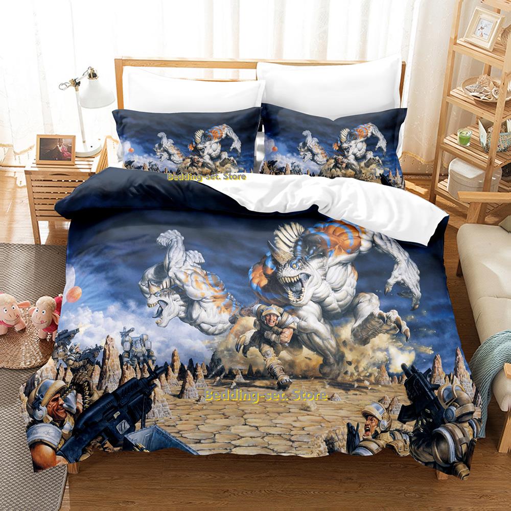 Comforter Cool Sci Fi Battle Bedding Set Single Twin Full Queen King Size Bed Set Adult Kid Bedroom Three-Piece Suits Aircraft Tank C