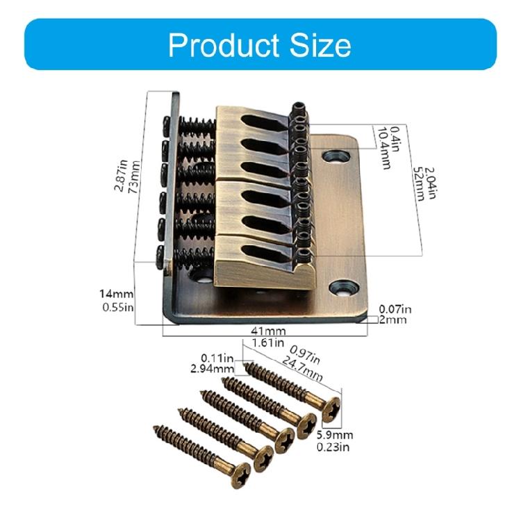6 String Electric Bass Fixed Bridge Professional Bass Accessory Fixed Bridge Metal Texture Bass Guitar Part for Guitar