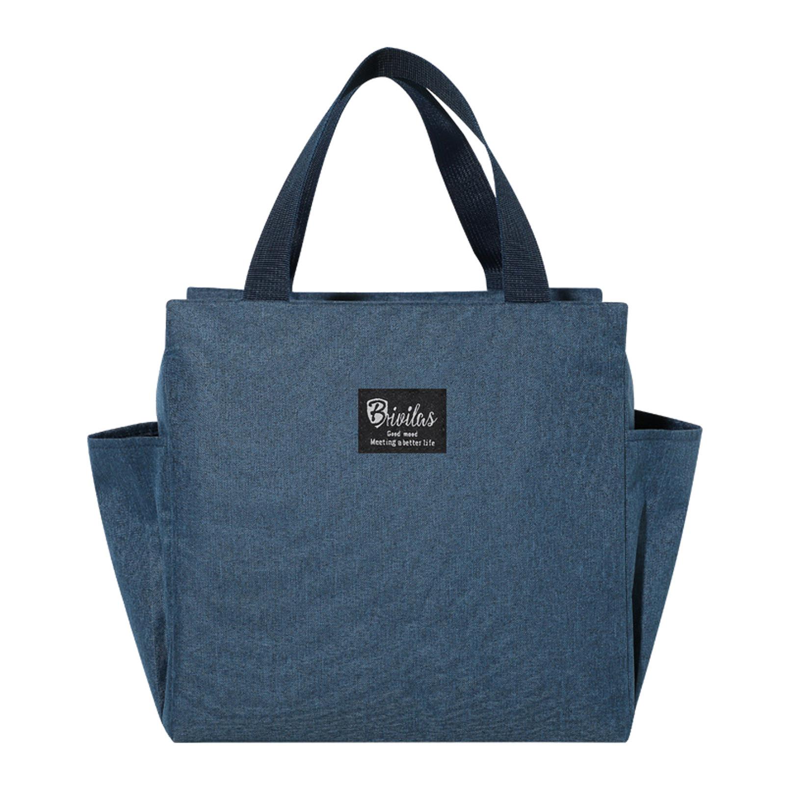 

Brivilas Foldable Lunch Tote Bag Large Capacity Insulated Cooler Bag with Multiple Pockets for Work Picnic Travel Outdoor Use One Size
