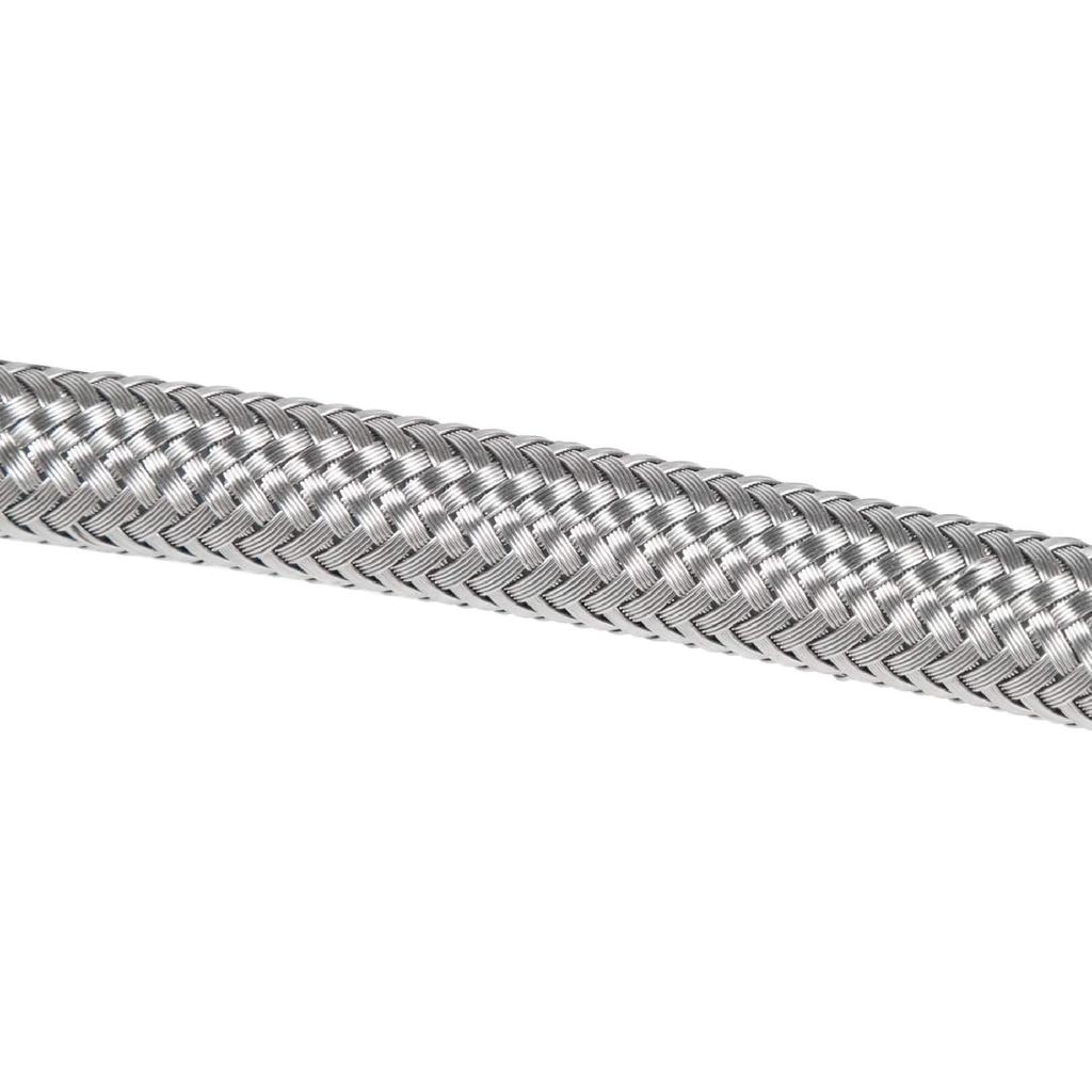 Steel Braided Turbo Oil Feed Line 48" Length - 4AN 90 Degree Straight Hose End Pressure Stainless Remote Turbocharger Sensor Teflon 4AN 551867