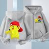 Boys Girls Fashion Streetwear Kids Zip Up Hoodie Jacket Japanese Anime Printed Zipper Sweatshirt Casual Coat