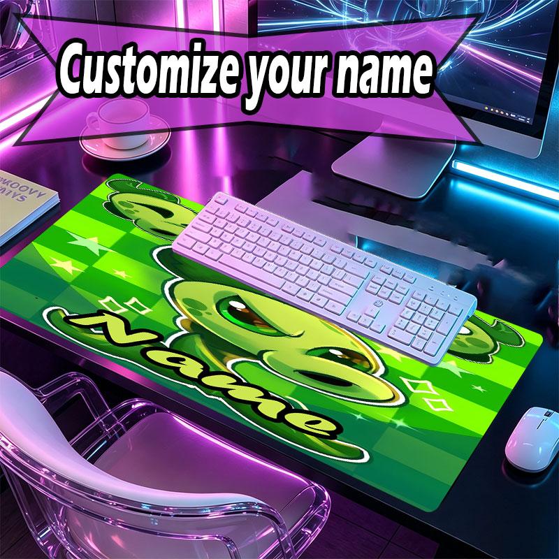 Custom Name Personalized Plants Vs. Zombies Pattern Mousepad, Laptop PC Desk Mat, Decorative Desk Mat for Home Keyboard Pad Gift