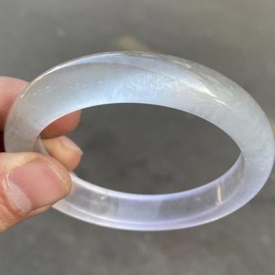 White Moonlight High Ice Quartzite Jade White Ice Beauty Jade Bracelet White Label Flat Strip Imperial Concubine Bracelet Ice Transparent Bracelet