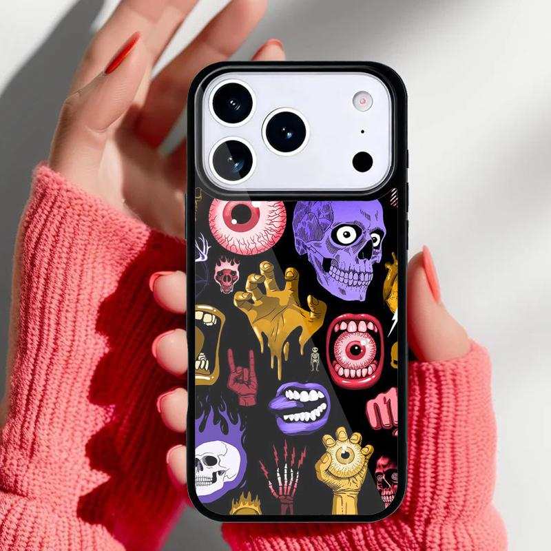 Halloween Scary Eyeball Phone Case for iPhone 17 16 15 14 13 Pro Max Back Cover for 12 11 Pro Coque