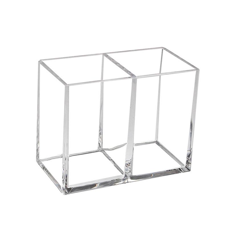 2 Grid Transparent Eyebrow Pencil Brush Holder Organizer For Cosmetics Makeup Organizer Boxes Brush Containers Storage Box