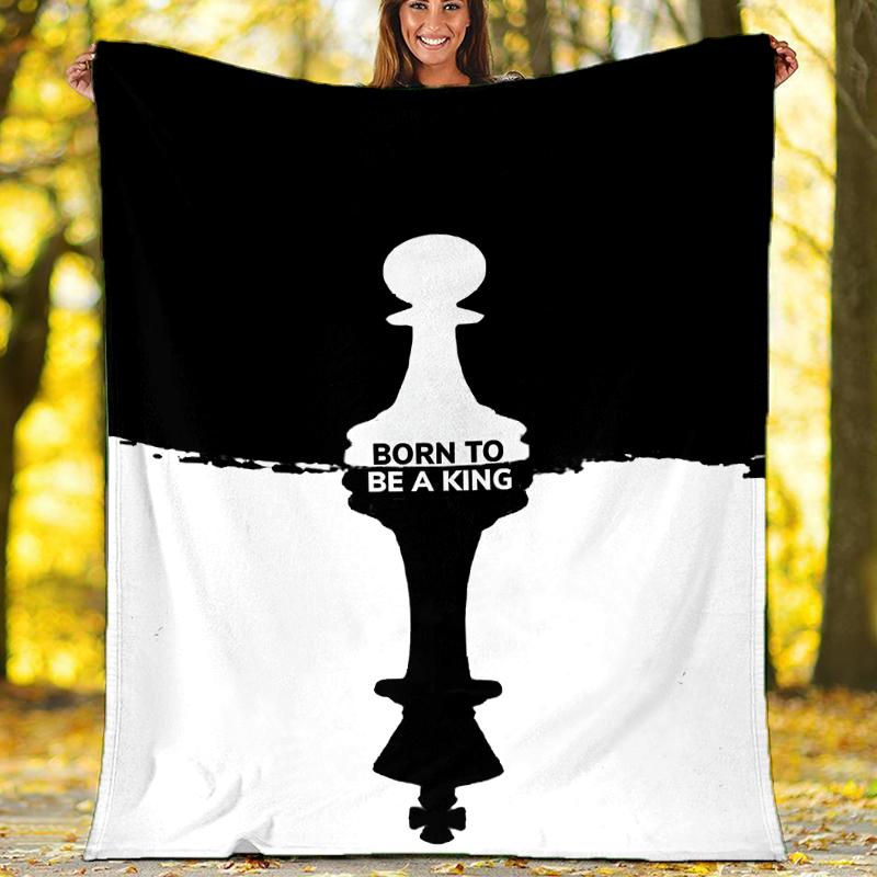 Chess Theme Printed Blanket - Perfect for Couch, Bed, Travel & Outdoor Use | Machine Washable, Cozy & Durable.