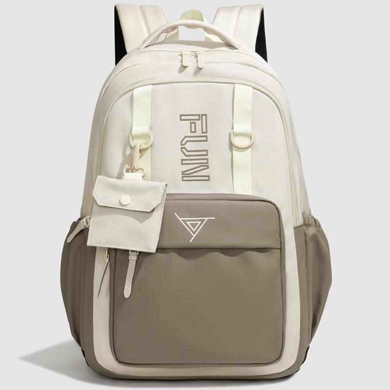 College Style Backpack Men's Large Capacity Backpack Junior Senior High School Student Contrast Color Campus Schoolbag