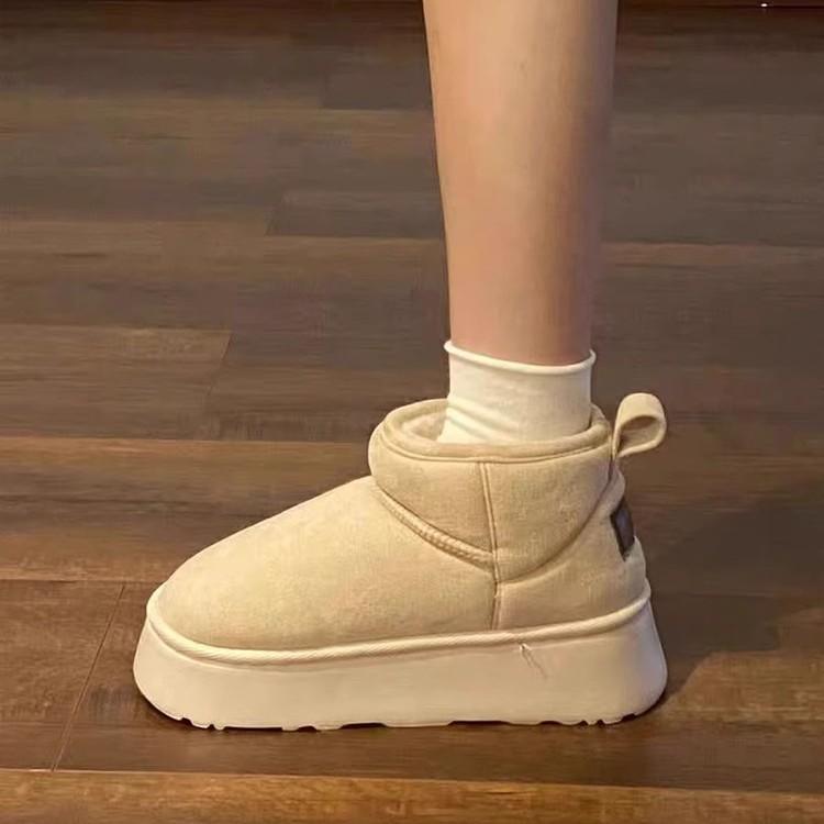 Fashion Versatile Non-slip Warm Thick-soled Snow Boots Women's 2025 New Autumn and Winter Velvet Thickened One-pedal Cotton Shoes