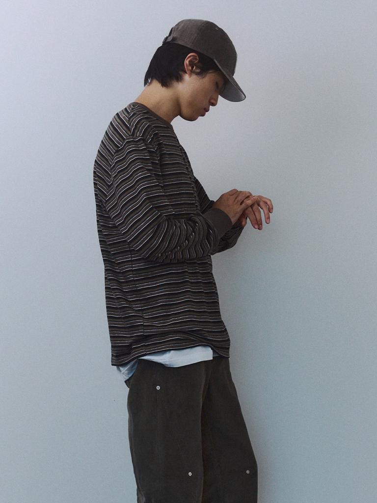 Gijunmaen Fresh Border Long Sleeve Tee Brown