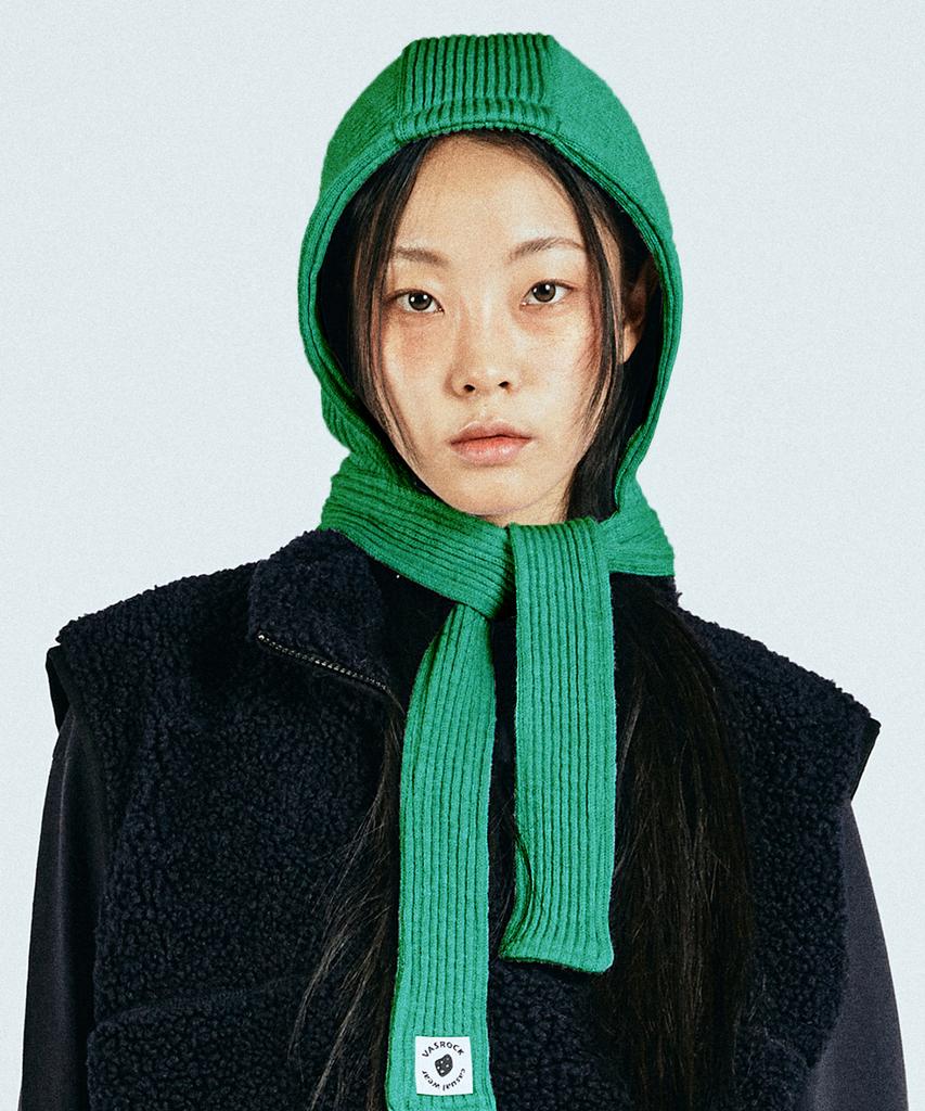 VASROCK Churros Knit Scarf Balaclava Green