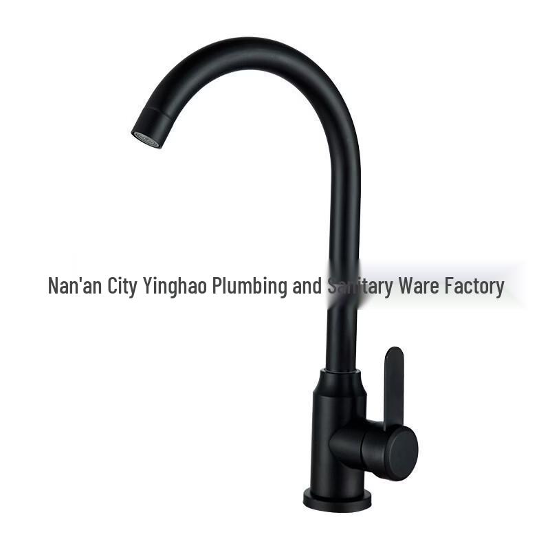 TLXT Matte Black Kitchen Pull-Out Sink Faucet