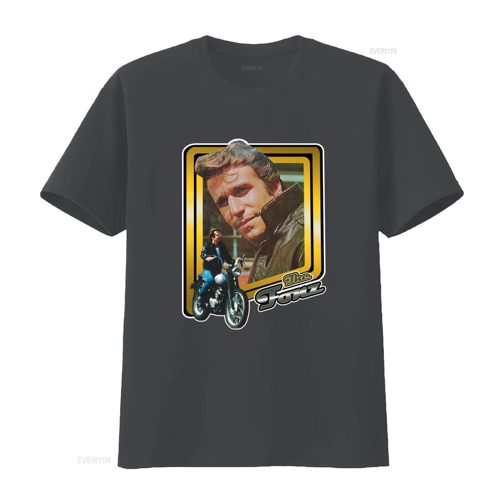Happy Days The Fonz Fonzie Classic TV Show Slate Print T shirt Retro Style XW78 vintage Washed Casual Breathable Stylish