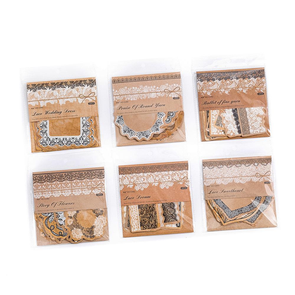 Yellowed Lace Sticker Pack: Large Lace Journal DIY Decorative Borders (6 Types)