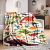 1pc Dino World Lightweight Flannel Blanket, Comfortable and Warm Blanket, for Office and Camping Sofa Bed077