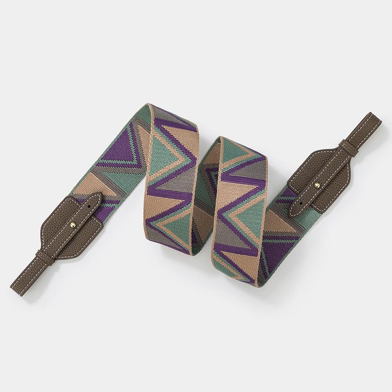 Jacquard Weave Wide Shoulder Strap for Basket, Lindy, and Pig Nose Bags