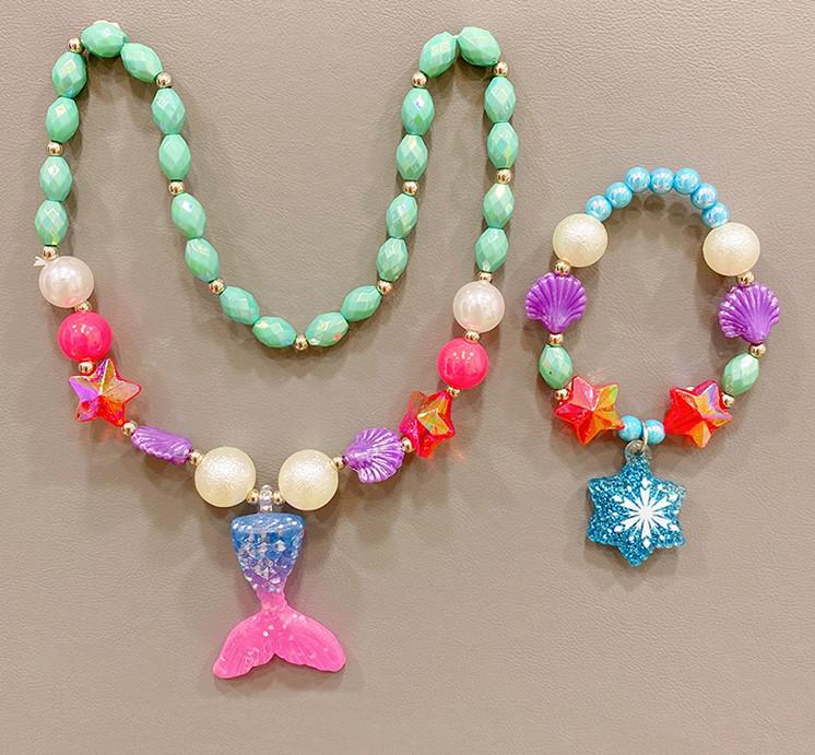 Frozen Princess Kids' Necklace & Bracelet Gift Set for Christmas or Birthday