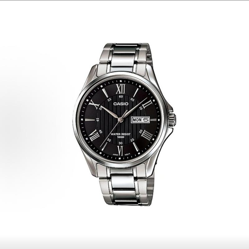 CASIO Customized watch modified series fashion trend waterproof 100 meters Quartz Steel Strap men's watch MTP-1384D-1A(Watch1100-GaiZhuang-MoYin)