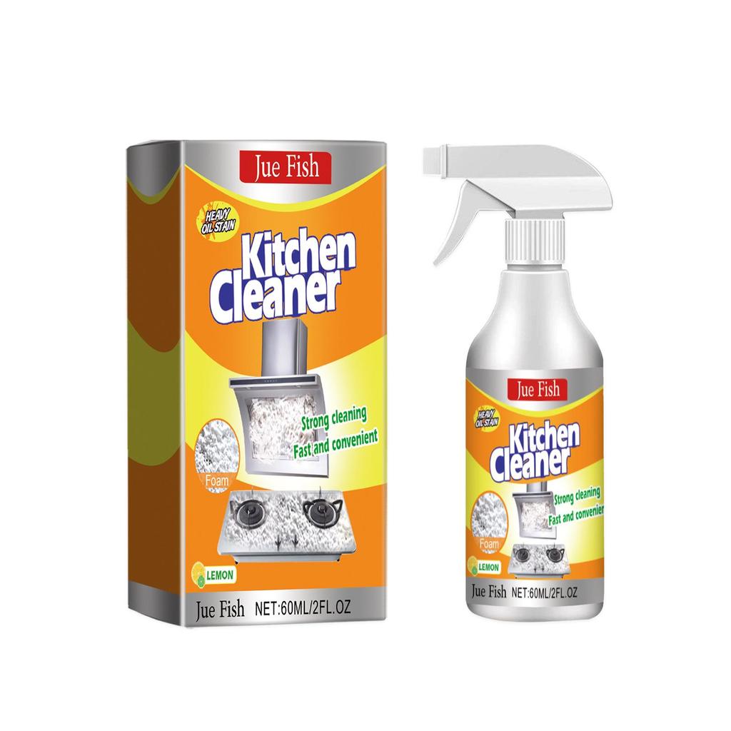 Jue-Fish Kitchen Foam Cleaner for Heavy Oil Stains and Range Hoods