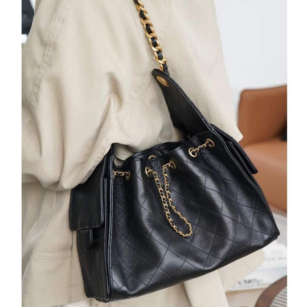 Bolsa Hobo Transversal de Corrente Argyle Retrô de Grande Capacidade para Mulheres