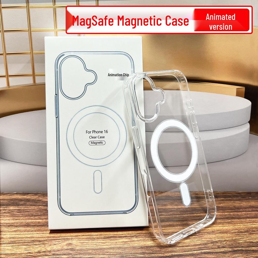 Apple 15/16 MagSafe Pop-up Transparent Magnetic Animation Phone Case 13/14/17/12