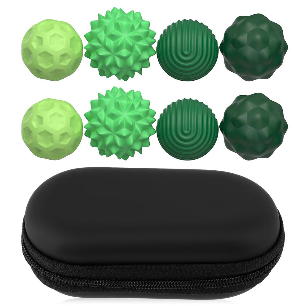 8pcs Silicone Magnetic Attraction Ball Sets Decompression Elastic Magnetic Balls 4 Different Patterns Fun Leisure Silicone Balls