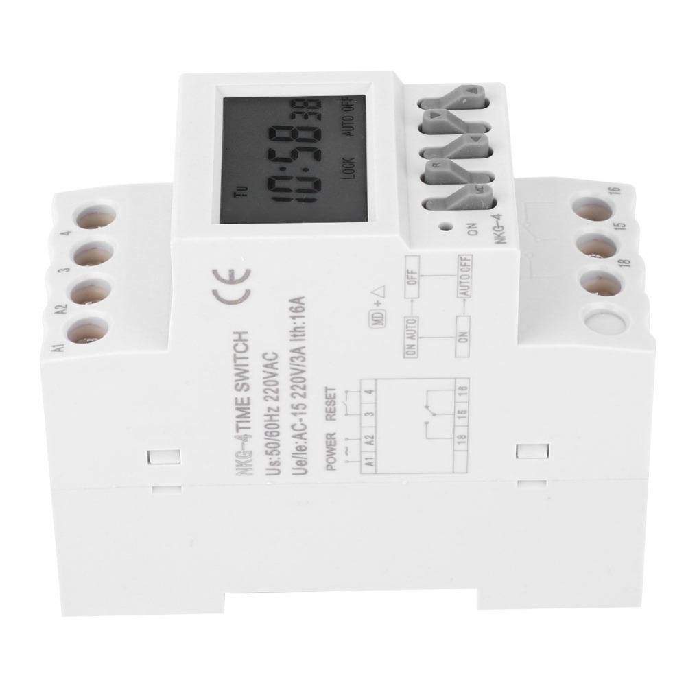 NKG-4 Programmable Timer Switch Din Rail AC220V 3A Microcomputer Timer Intelligent Automatic School Bell Controller School Bell