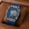 Precision Quartz Watch Barrel Watch New Arrival Hollow Personality Tiger Head Watch Diamond Trendy Best-Selling Men and Women Neutral