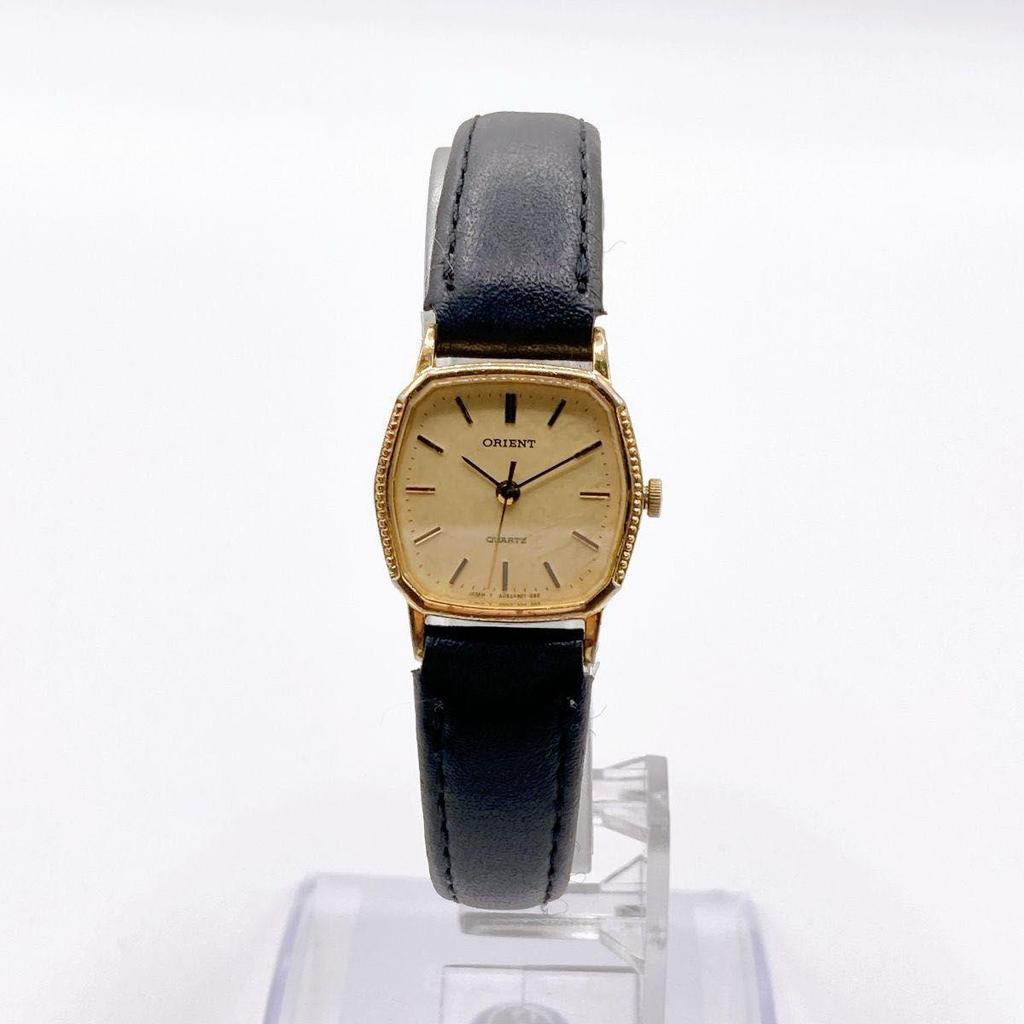 Used 405 ORIENT Ladies Watch Quartz Battery Replaced Working Gold
