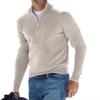 Otoño Invierno Ropa Deportiva para Hombre Jersey Cálido Color Sólido Media Cremallera Suéter Casual Slim Cuello en V Manga Larga Sudaderas Top Abrigo Base para Hombre