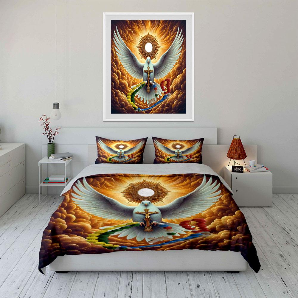 Heavenly Dove's Radiant Embrace. Bedding Sets Duvet Covers Pillowcases(1* Duvet Cover 2* Pillowcases Without Duvet Insert)