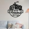 Retro Motorcycle Metal Wall Sign Personalized Garage Decor Art