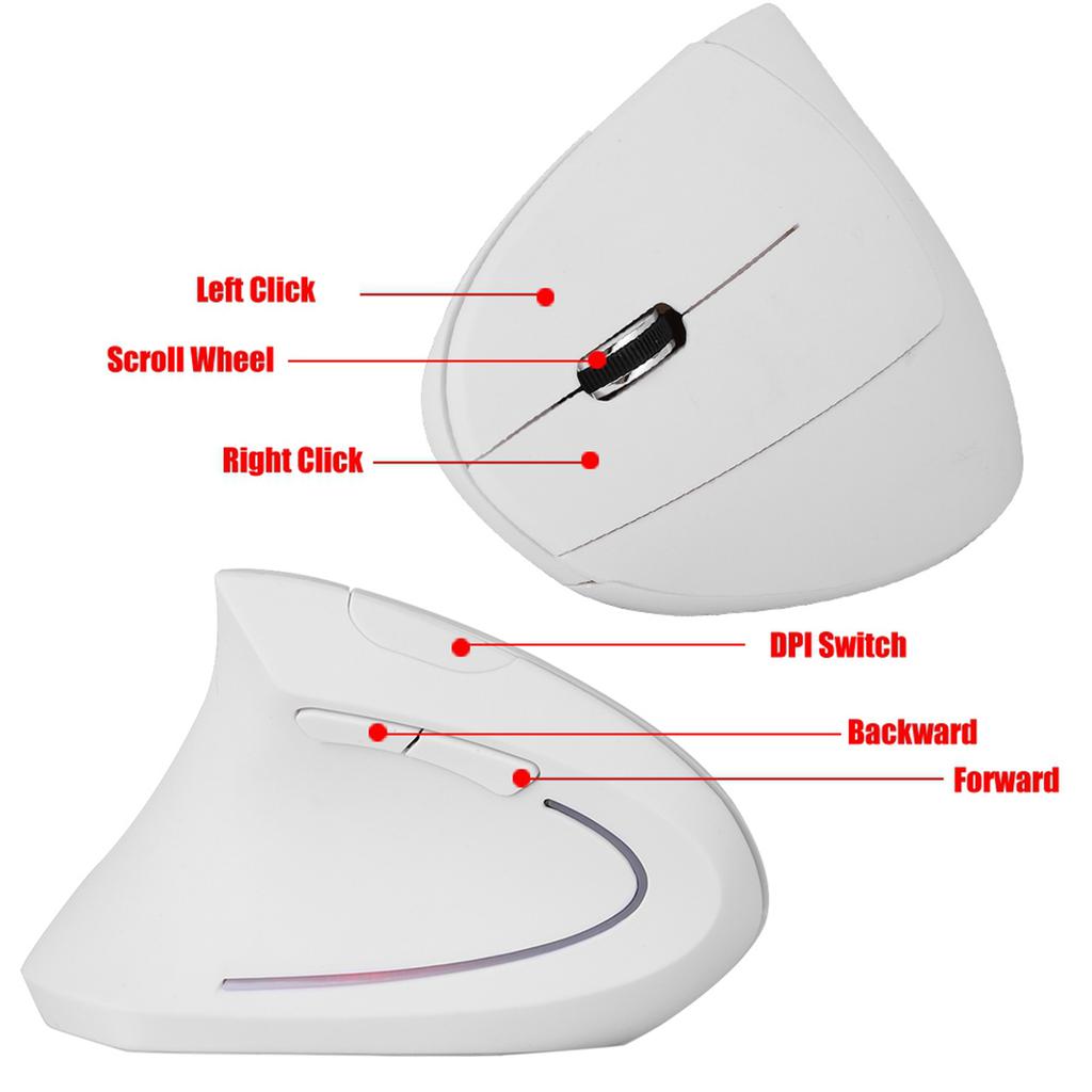 2.4GHz Optical 1600DPI Wireless Ergonomic Vertical Gaming Mouse NOn delay for pc  Laptop Black