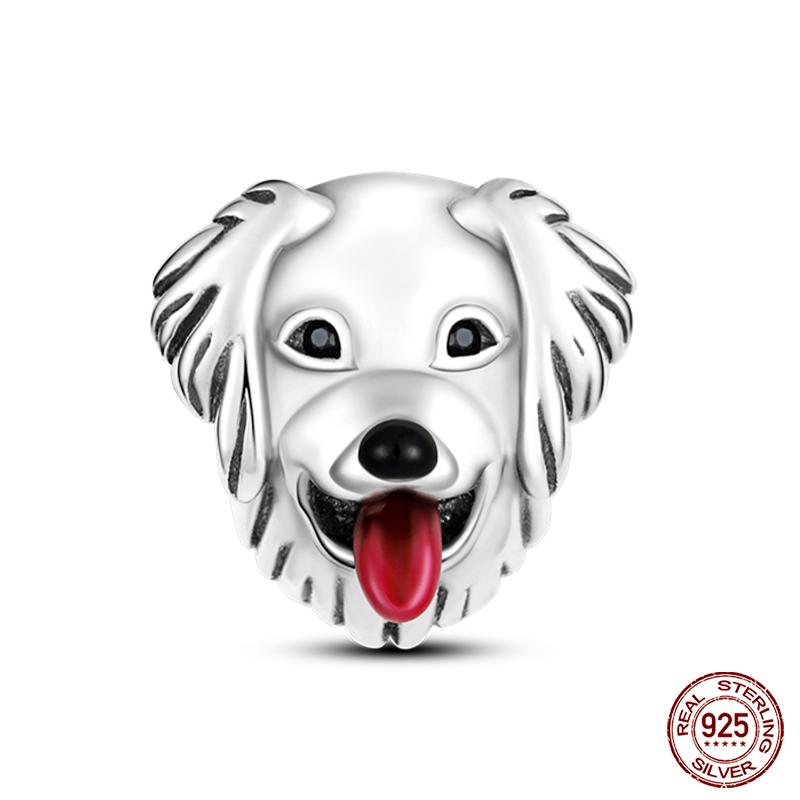 Real Copper Pink Rabbit Cat Dog Animal Charms Beads Fit Qikaola Original Bracelets Diy Birthday Jewelry Making