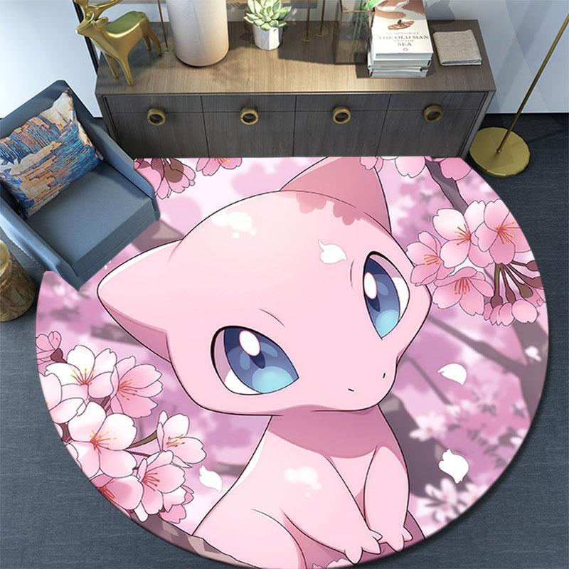 Mew,Round Area Rug,Carpet Rug for Living Room Bedroom Sofa Playroom Decor,Non-slip Floor Mat