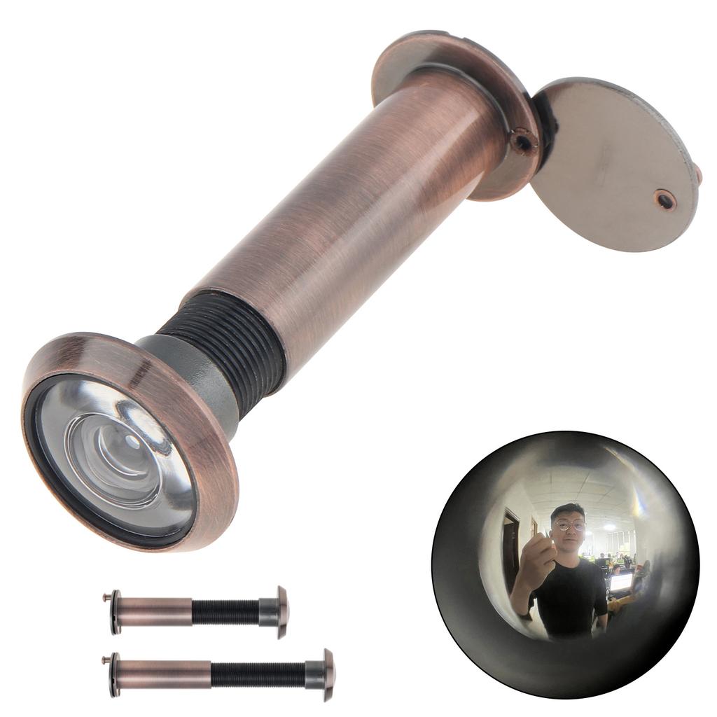 16mm 180° Wide Angle Door Viewer Peephole: Reinforced Steel Lock Core with 360° Rotation Privacy Cover for 1.77 Thickness, Dustproof
