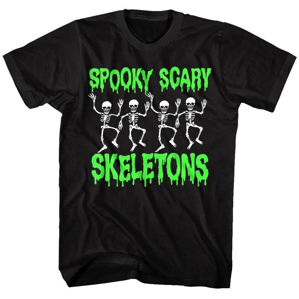 Spooky Scary Skeletons Line Dancing Men T Shirt XXXXL
