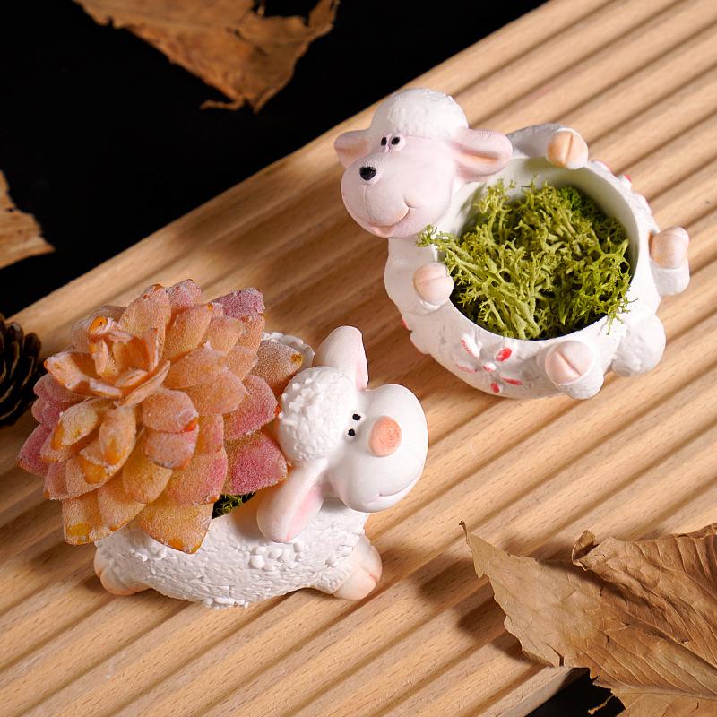 Sheep Flower Pot Candle Silicone Mold Diy Sheep Gypsum Resin Aromatherapy Candlestick Decor Handmade Cute Animal Creative Crafts
